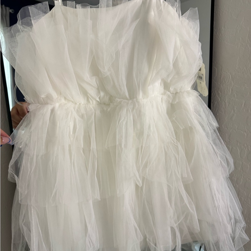 Altar'd State Strapless White Dress